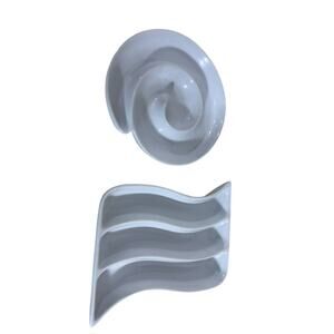 "CRATE & BARREL" Appetizer Servers Charcuterie Olives White Crackers App-6"x6"